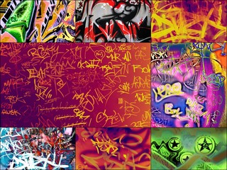 Messy graffiti wall background