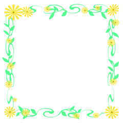 Fototapeta na wymiar yellow daisy frame