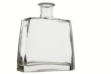 empty transparent glass bottle