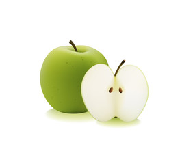 green apple vector illustration