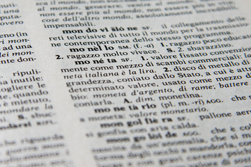 Fotografia della parola moneta