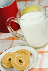 Breakfast with Milk and Biscuit