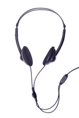 Black generic headphones on white