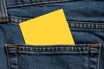 carte, poche, jeans, carton, jaune, texte, pantalon, message