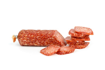 Sliced salami sausage