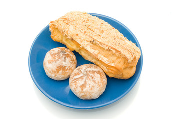 Lunch time - delicious pastry over white