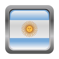 metallic button in colors of Argentina