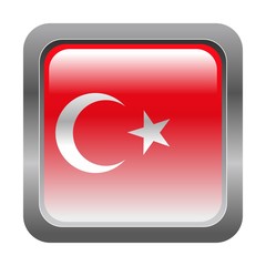 Obraz premium metallic button in colors of Turkey