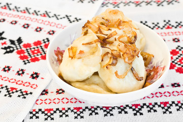Ukrainian cuisine - vareniki with fried onion