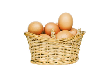 Eggs in wicker basket