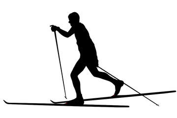 Fototapeta premium vector illustration of skier under the white background