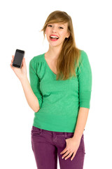 Fototapeta premium Girl with cell phone