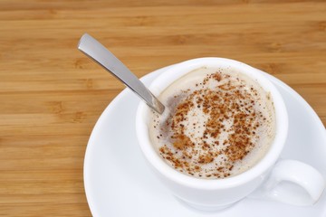 The flavor of a cappuccino with milk