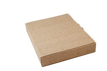 Box made from corrugated cardboard over white