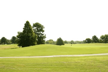 Fototapeta na wymiar Piękne pola golfowe sportowe zielona trawa