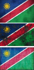 3 grunge flags of nambia