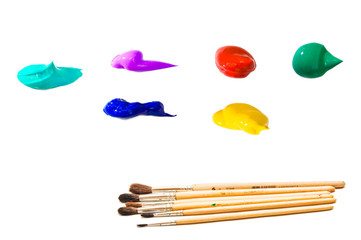 oil paint and  paint brush.