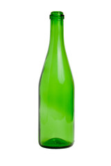 Empty green glass bottle