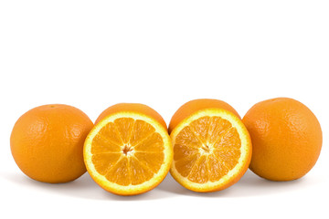Oranges in a row ( & clipping path )