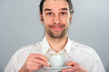 man with coffee cup