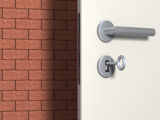 door opening to wall