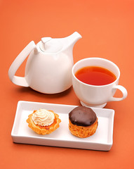 Cakes with tea
