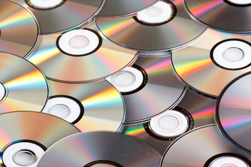 group of CDs.