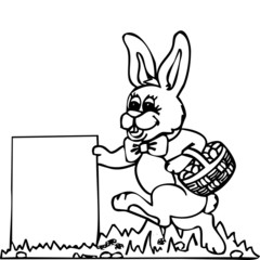Rabbit with an easter basket