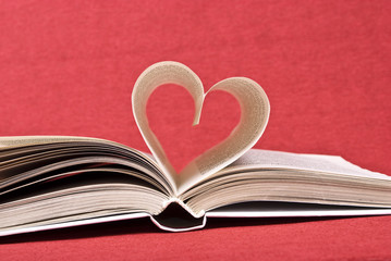 Heart from a book pages