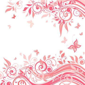 Floral pink card