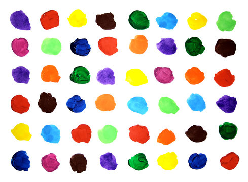 Color swatches on the paper sheet