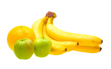 Fototapeta na wymiar Close-up fresh fruits isolated on white