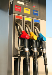 gas pumps on petrol station
