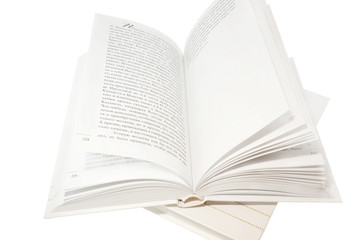open book on white background