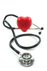 Stethoskop mit rotem Herz