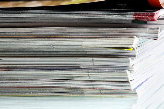 Pile of magazines.