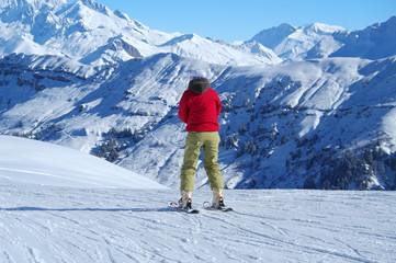 Fototapeta na wymiar ski de piste