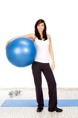 Woman with fitness ball