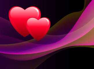 Abstract motion colorful background with hearts