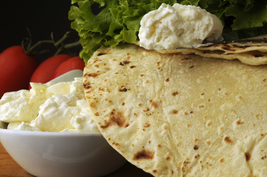 Squacquerone su piadina - Emilia Romagna