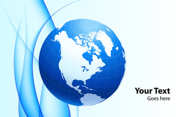 Globe on Blue Background