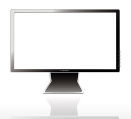 monitor białym ekranem na białym tle