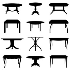 tables silhouettes set