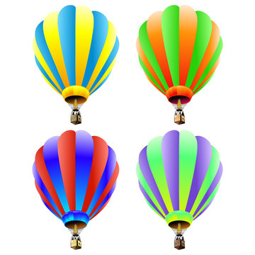 Vector set of hot air balloons