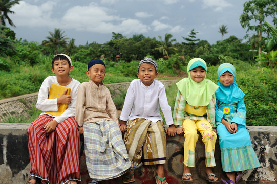 Group Of Muslim Kids