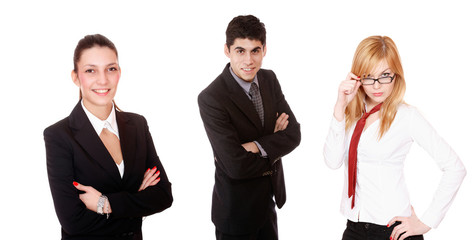 Young attractive business people
