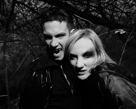 male vampire and beautiful witch