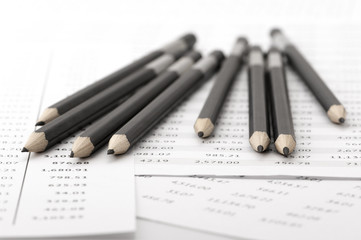 Pencils on tables