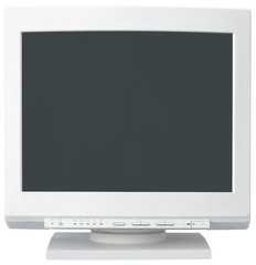 Computer monitor with clipping path inside and outside