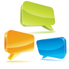 Colorful 3d bubble speech